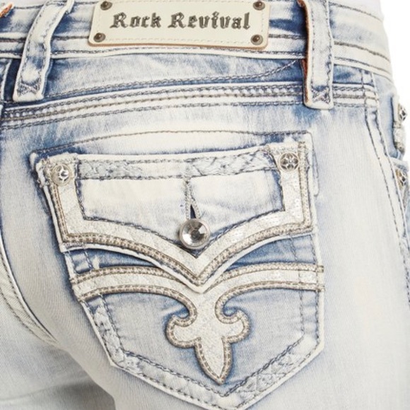 NWT Rock Revival Acid Blue Bootcut Jeans Size 25 - Picture 15 of 16